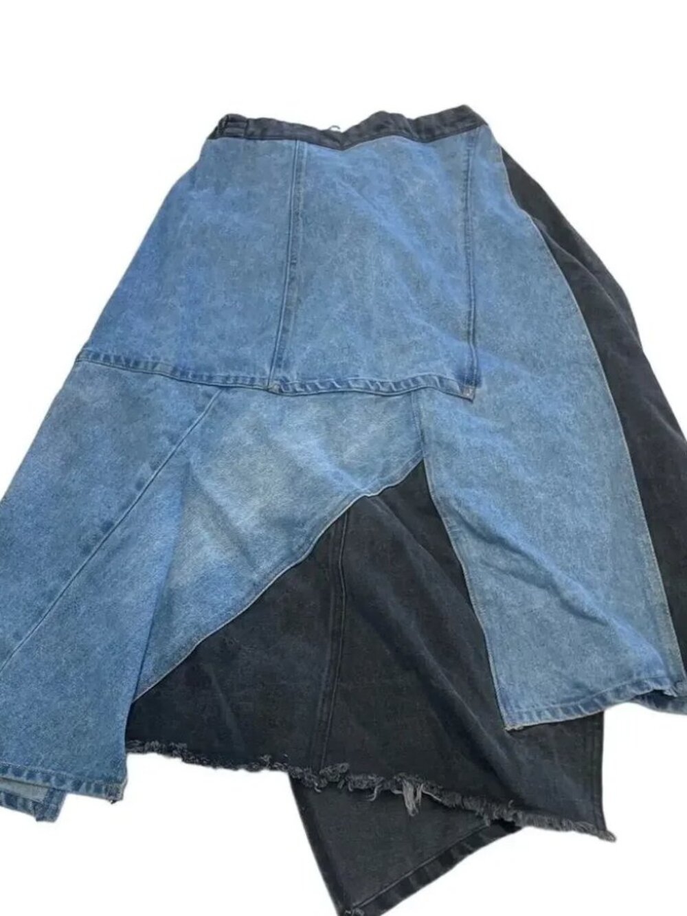 SEA New York Elena Skirt baggy pieced Denim Patchwork Midi Grunge asymmetric 6 - Picture 16 of 16